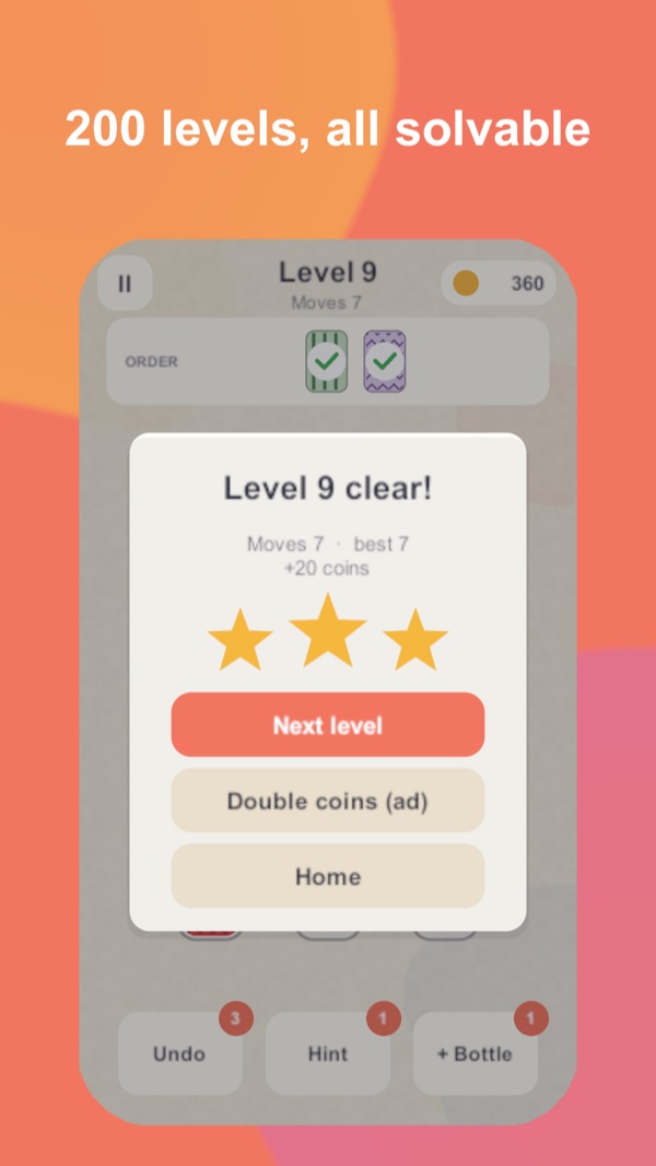 Level clear screen